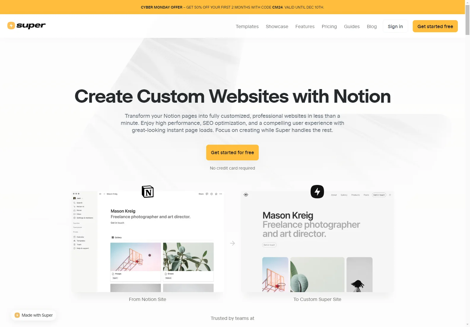 Super: Create Stunning Websites from Your Notion Pages