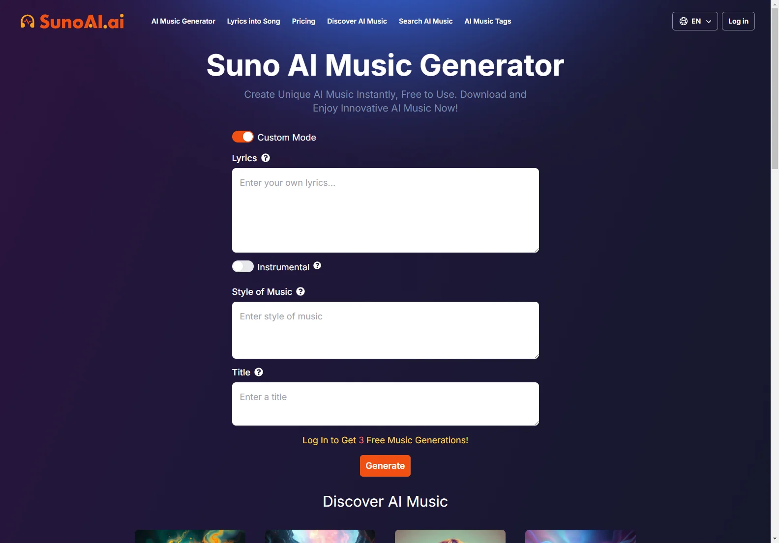 SunoAI: Free AI Music Generator for Instant Music Creation