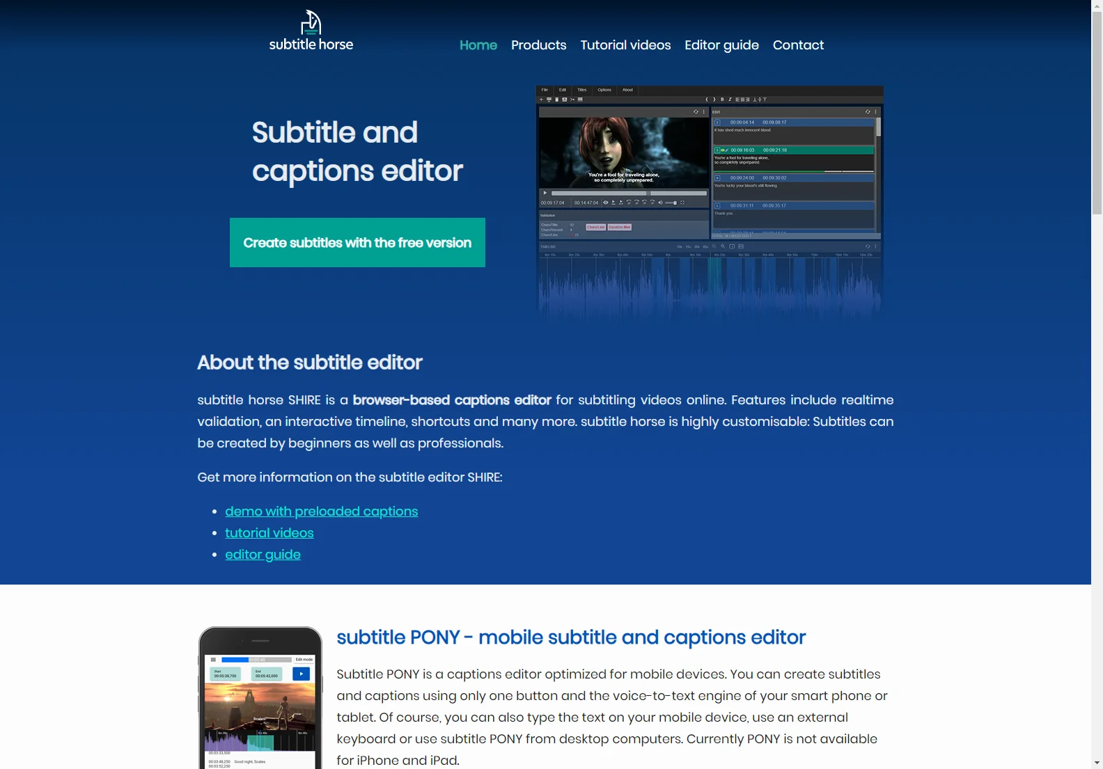 Subtitle Horse: Online Captions Editor for Efficient Video Subtitling