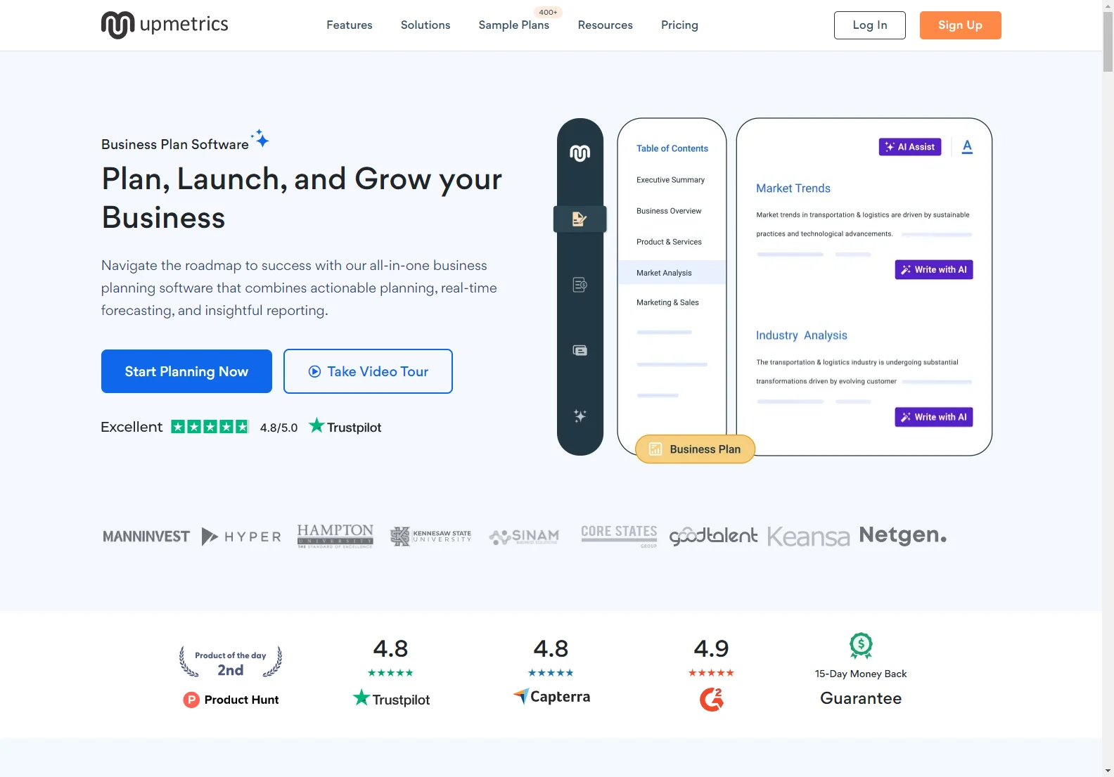 Upmetrics: AI-Powered Business Planning Software for Efficient Plan Creation