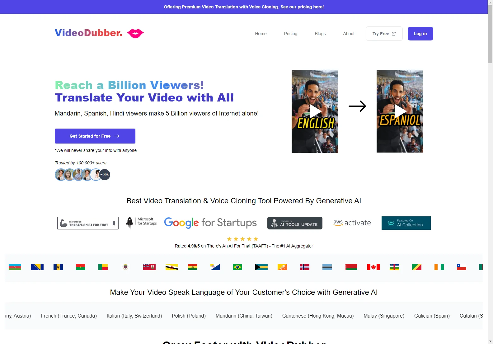 VideoDubber: AI Video Translation & Voice Cloning for Global Reach