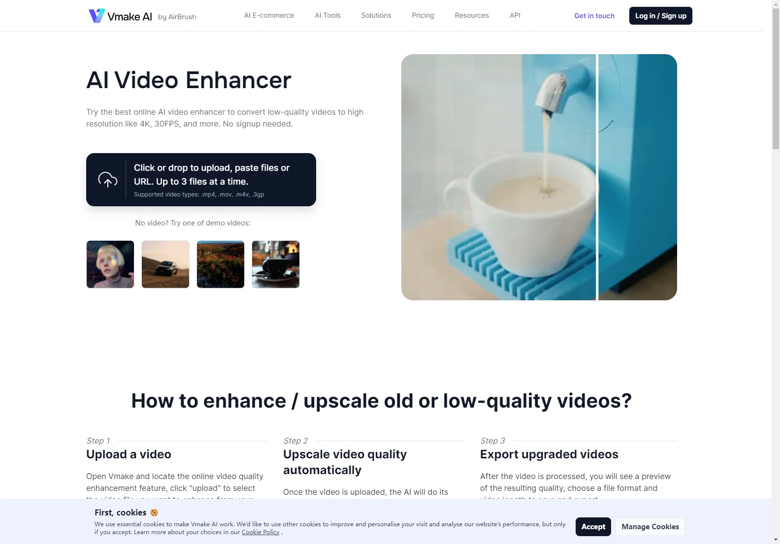 AI Video Enhancer Online | Vmake AI - Upscale Videos to 4K & 30FPS