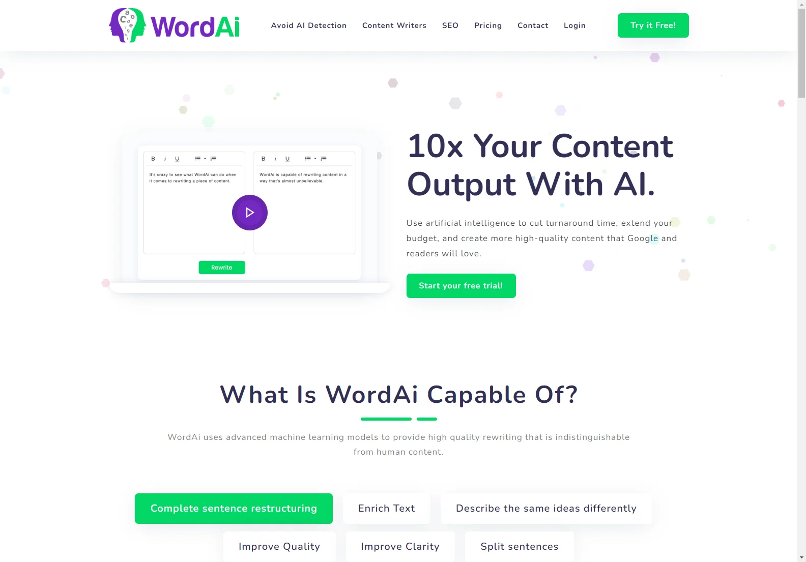 WordAi: AI-Powered Text Rewriter for High-Quality, Unique Content