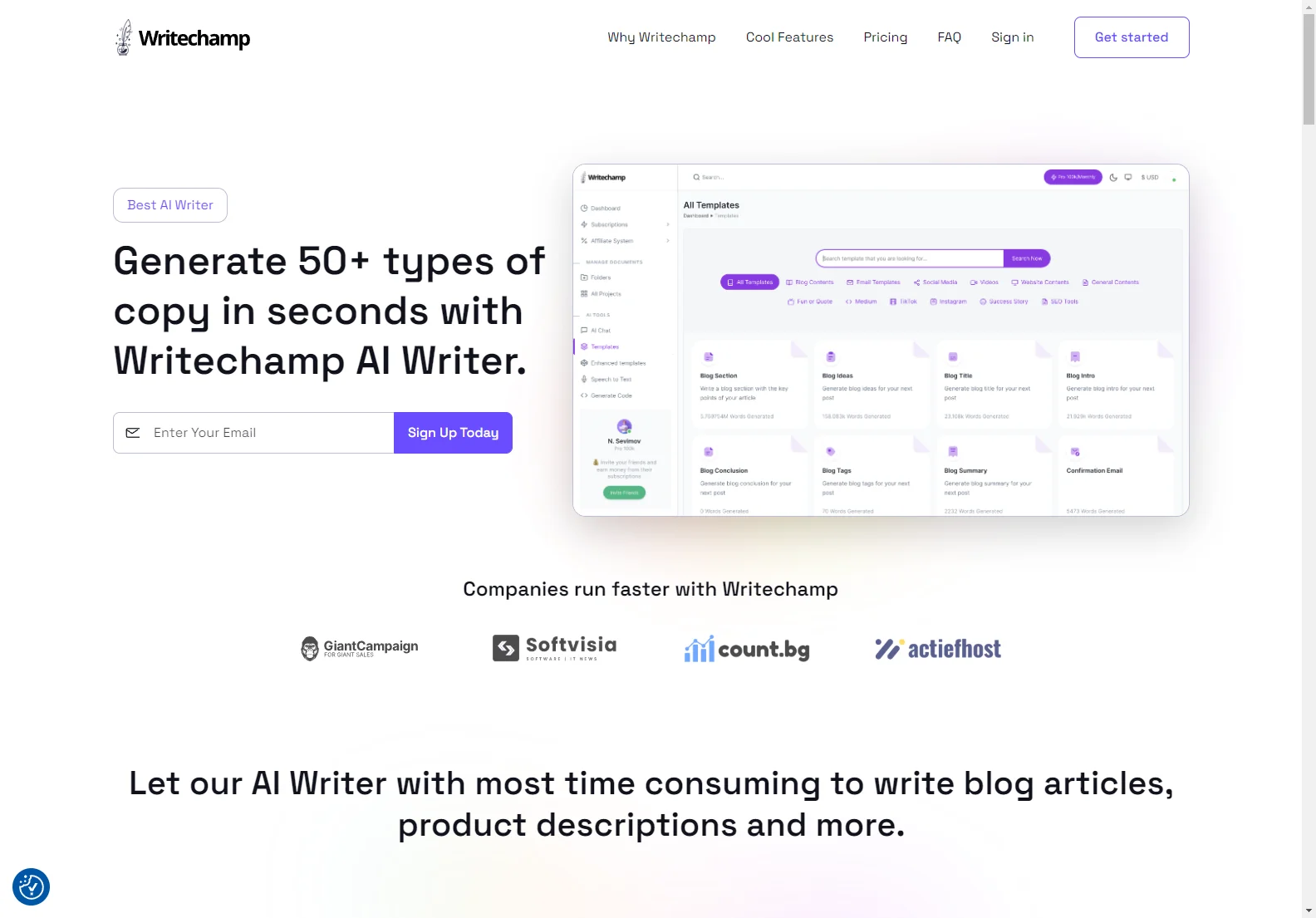 Writechamp: AI Writer, Text Generator & Copywriting Assistant