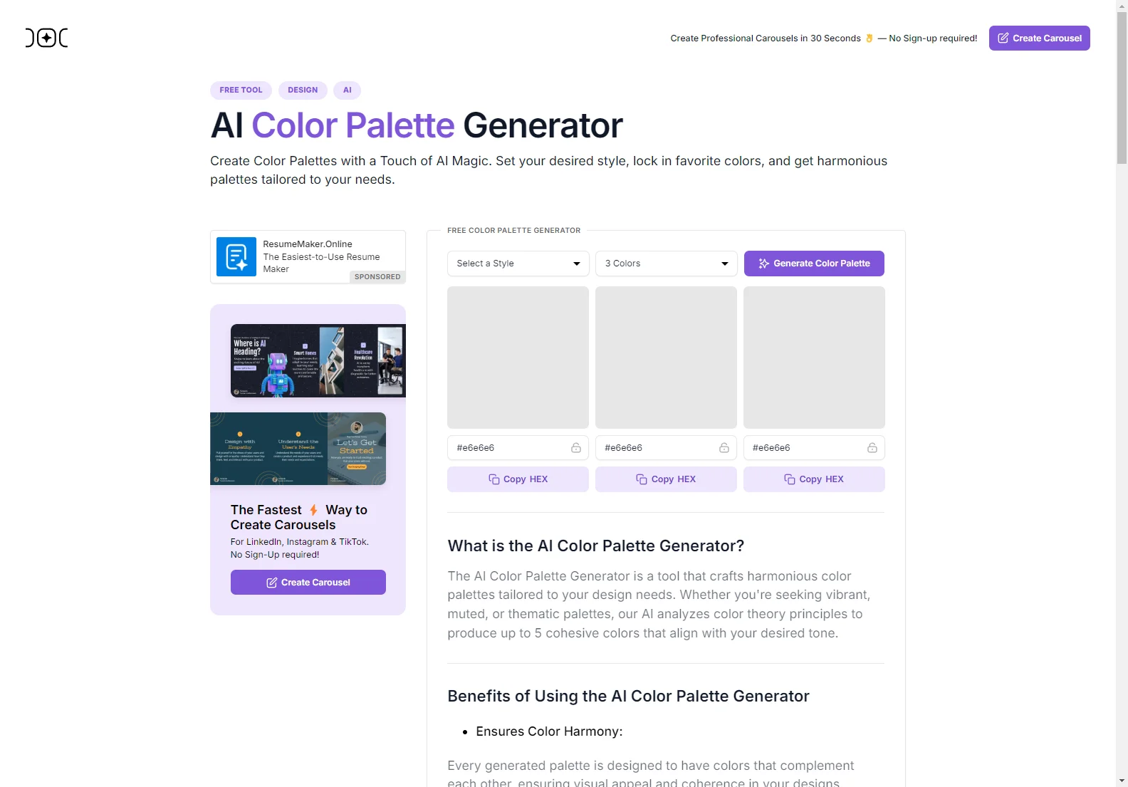 AI Color Palette Generator: Create Harmonious Color Schemes Instantly