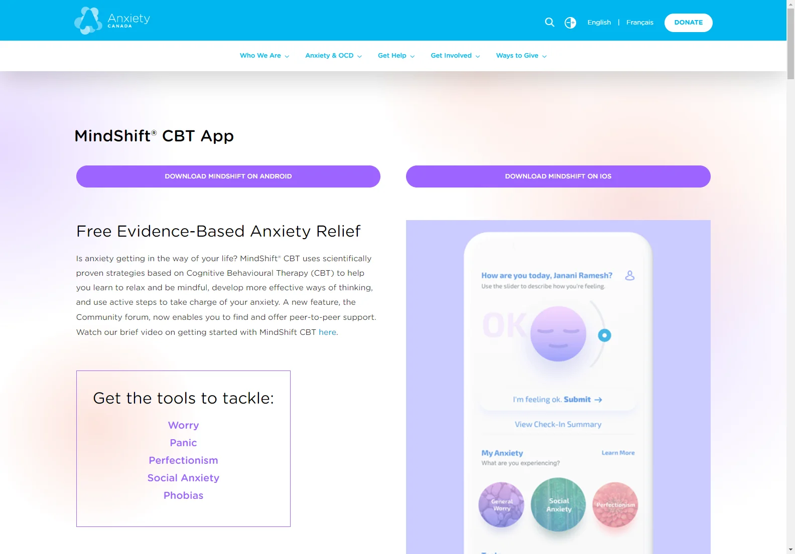 MindShift® CBT App: Free Anxiety Relief Through Cognitive Behavioral Therapy