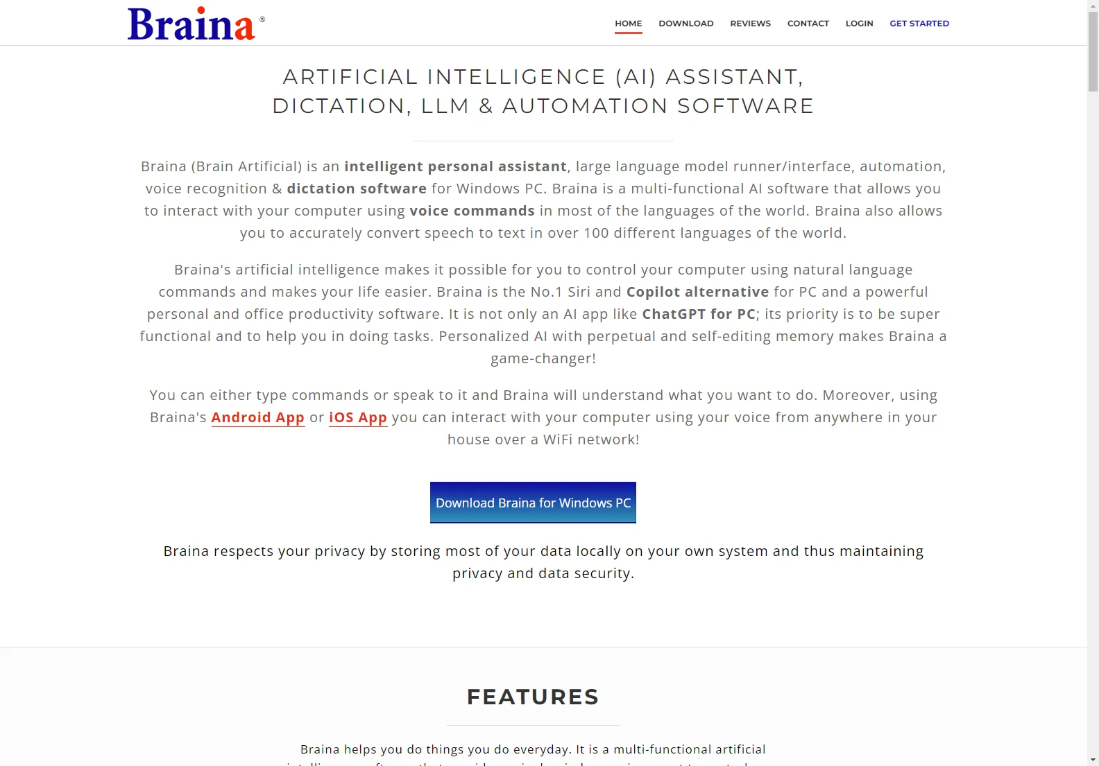 Braina: Powerful AI Assistant for PC with Voice Control, LLM Integration & Automation