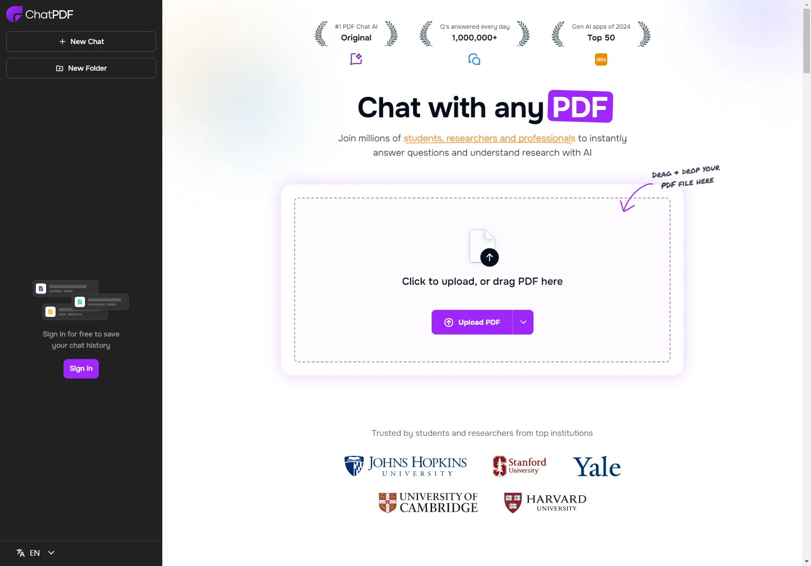 ChatPDF: Chat with Any PDF - Your AI Research Assistant