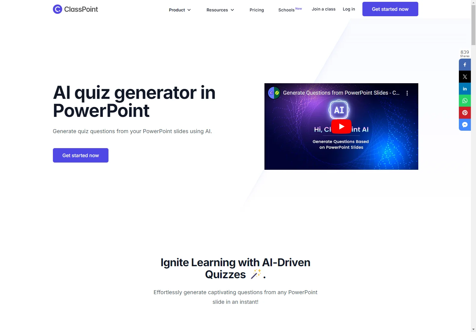 ClassPoint: AI Quiz Generator for PowerPoint - Boost Student Engagement