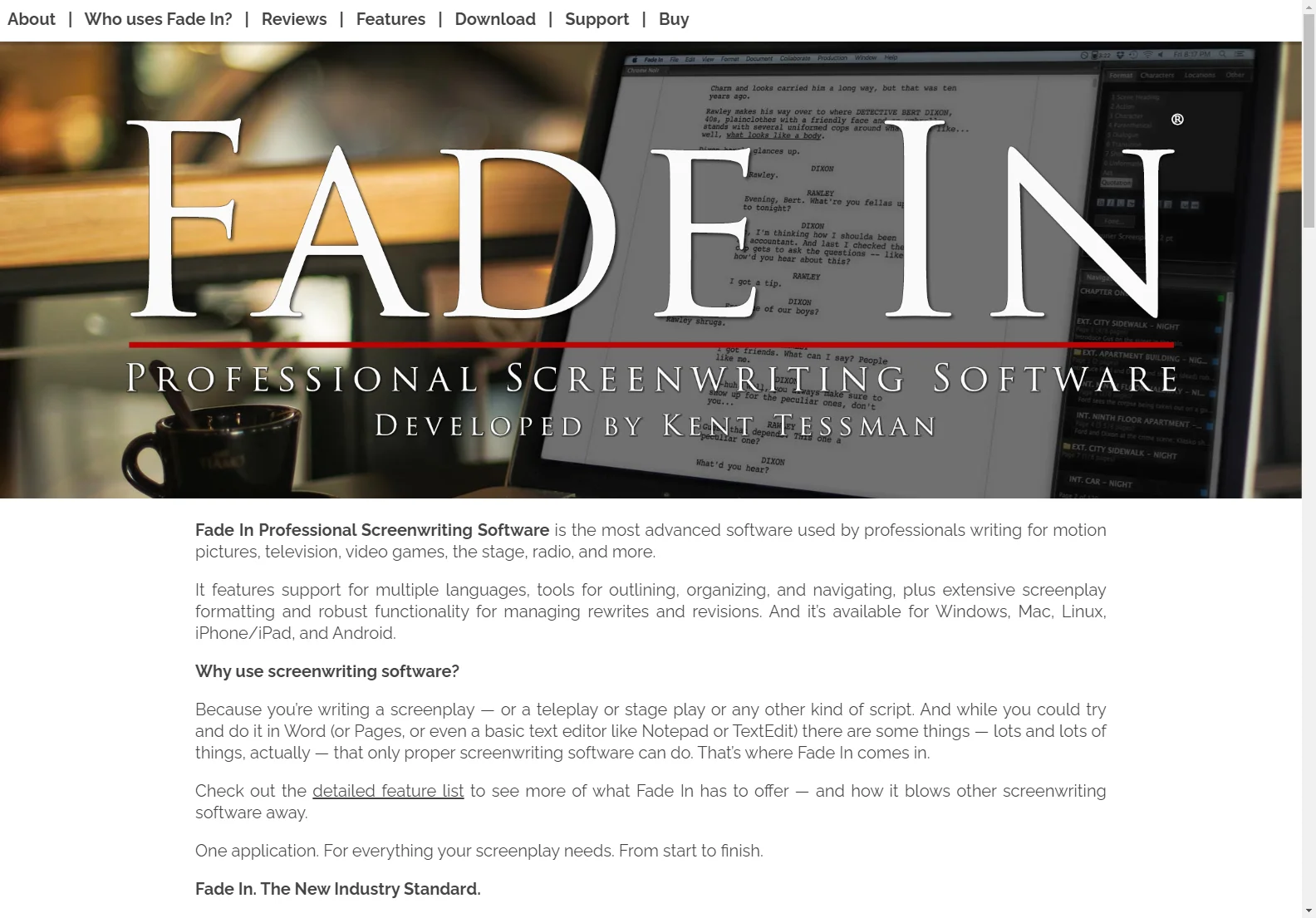 Fade In: Professional Screenwriting Software for Film, TV, and More