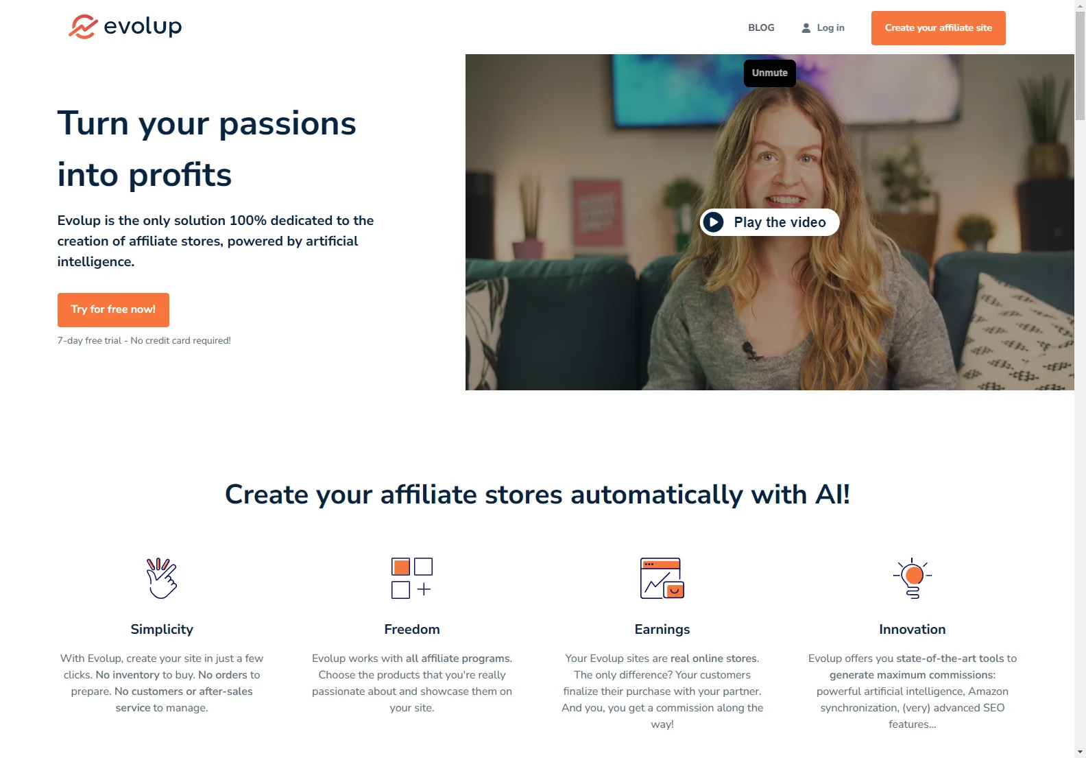 Evolup: AI-Powered Affiliate Store Builder for Increased Profits