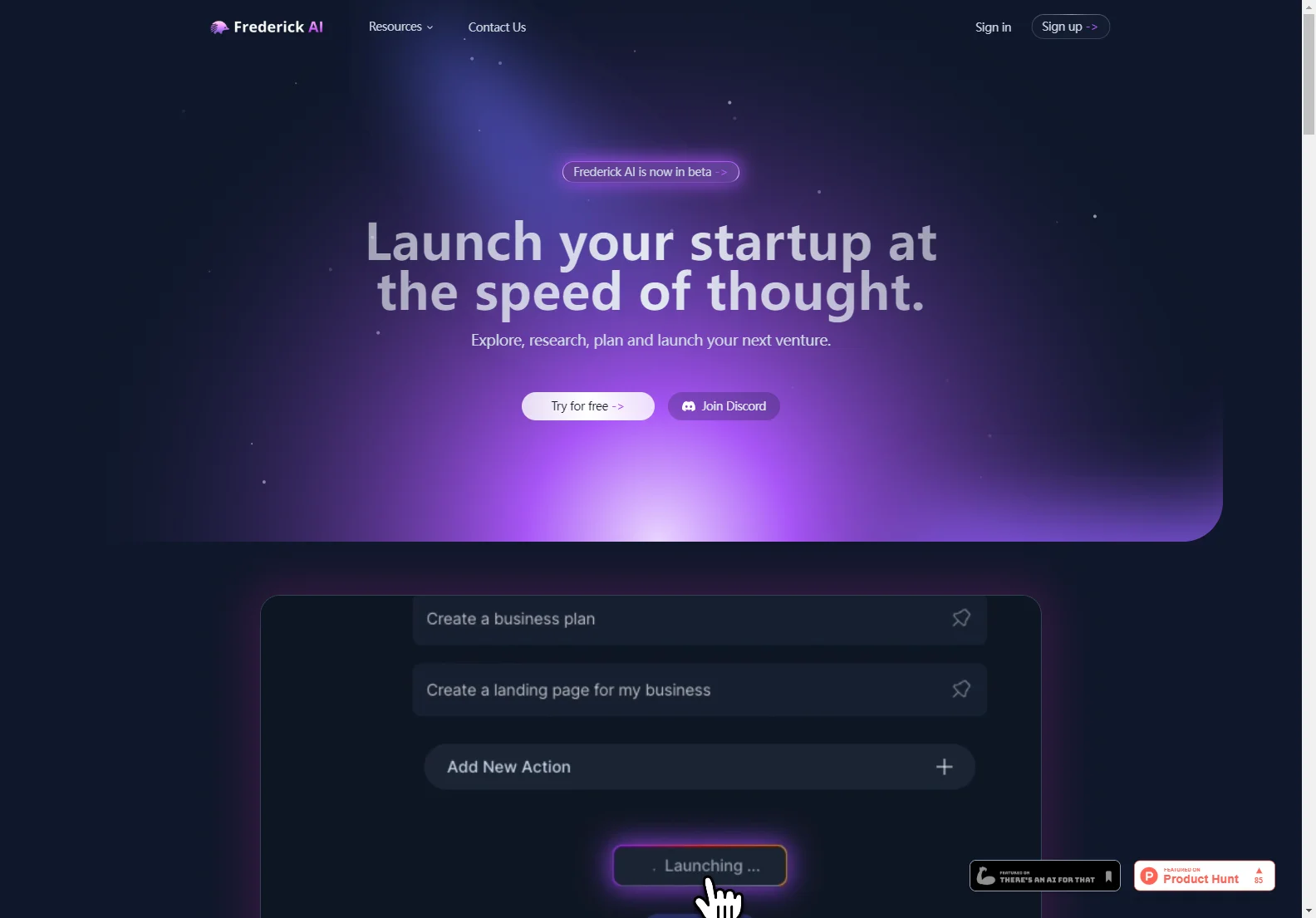 Frederick AI: Launch Your Startup with AI-Powered Tools and Community Support