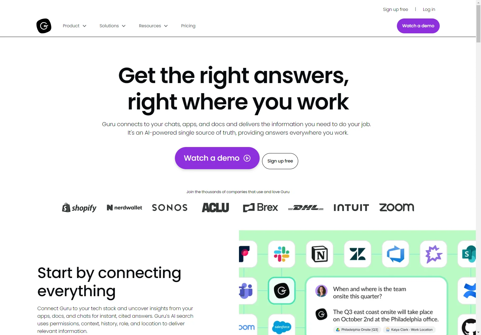 Guru: AI-Powered Knowledge Management for Enhanced Productivity