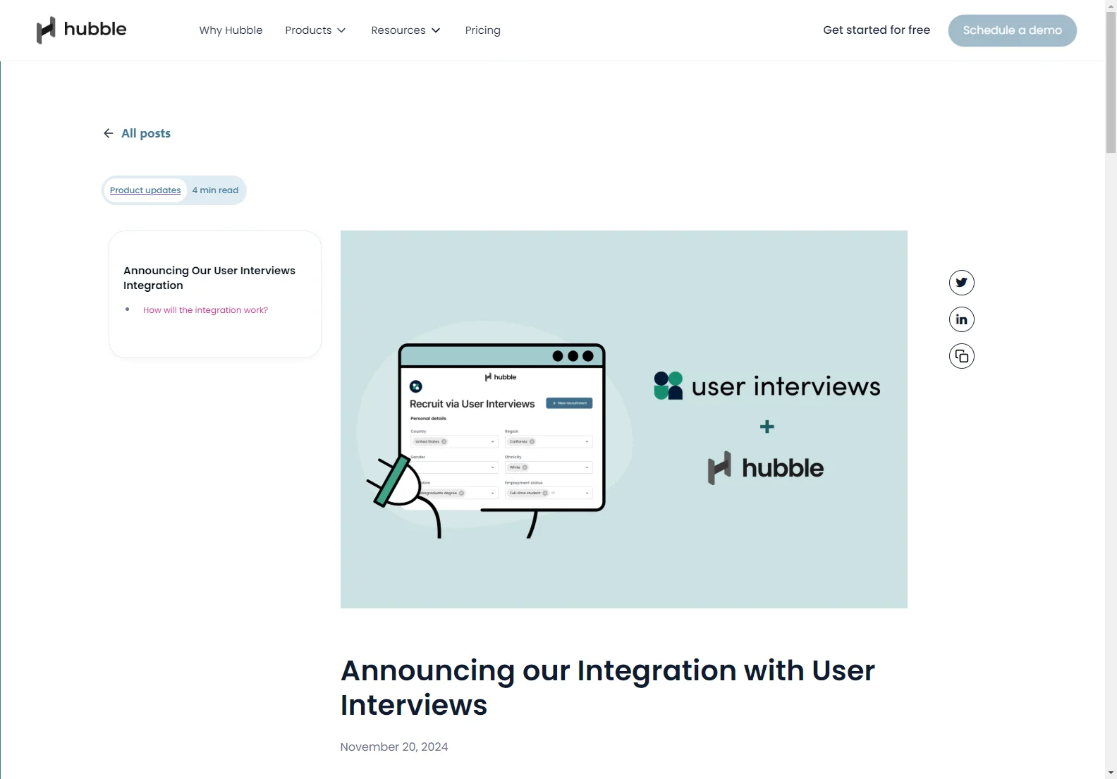 Hubble: All-in-One User Research Platform for Continuous Discovery