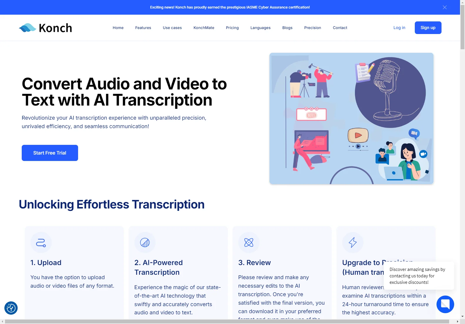 Konch AI: Precise AI-Powered Transcription Services in Multiple Languages