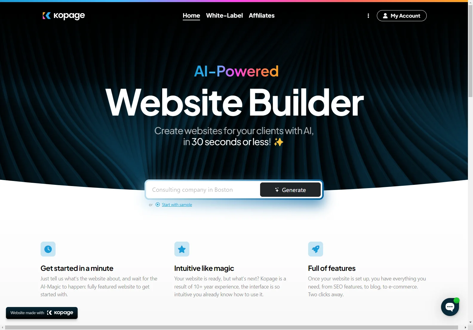 Kopage: The AI-Powered White-Label Website Builder