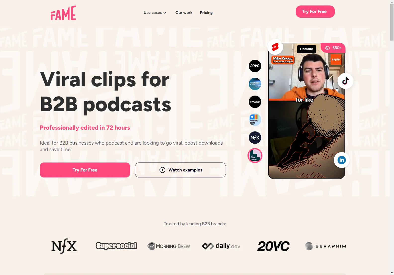 Fame Clips: Premium Podcast Clips On-Demand for B2B Podcasters