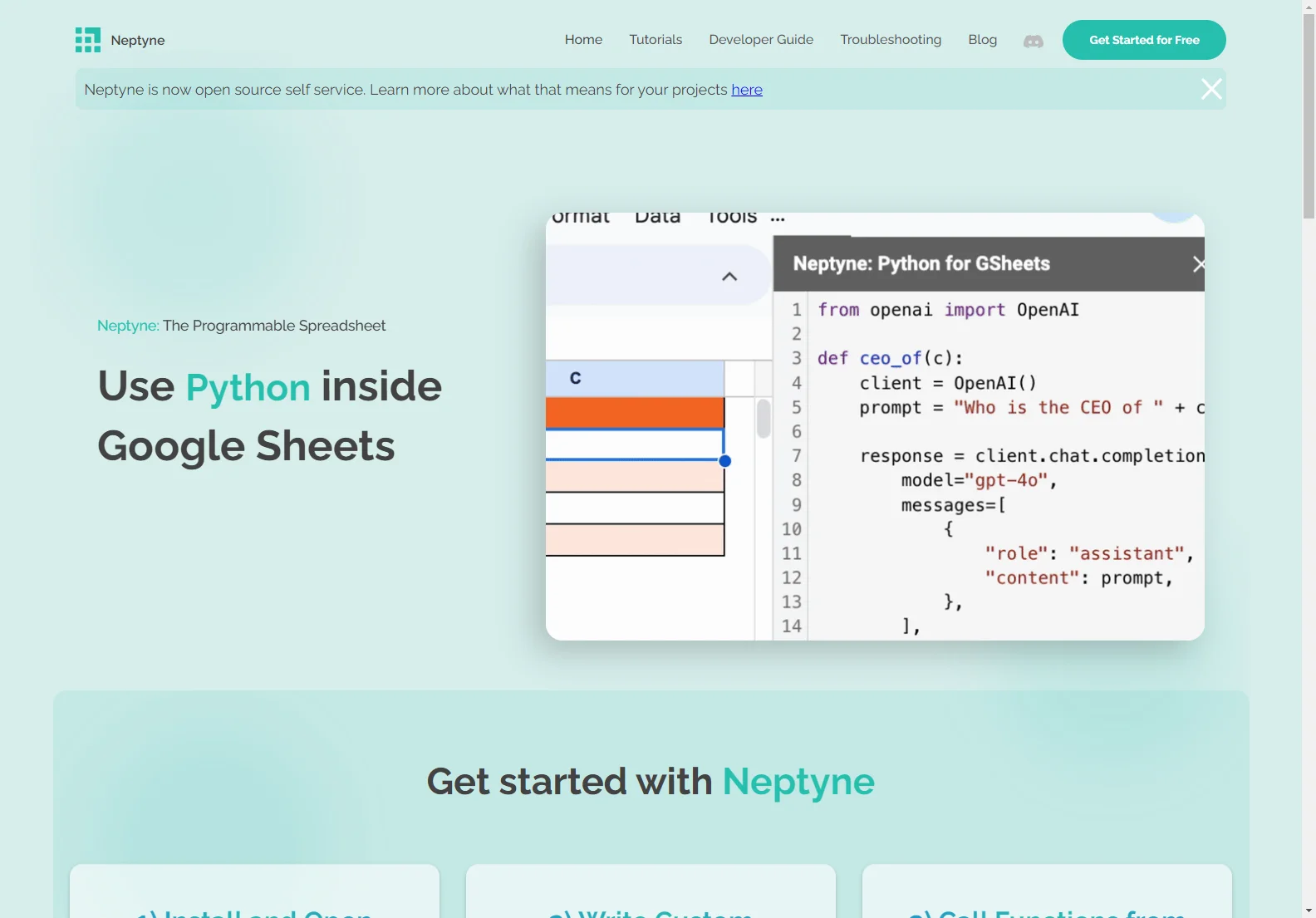 Neptyne: Run Python in Google Sheets for Powerful Data Apps