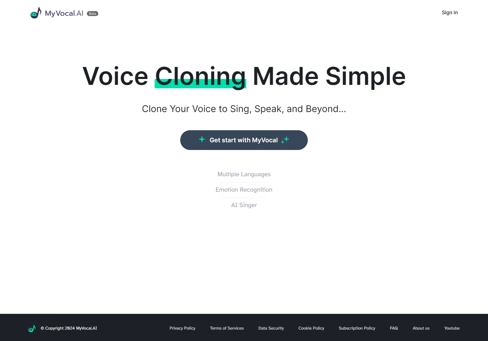 MyVocal.ai: Effortless Voice Cloning for Singing, Speaking, and More