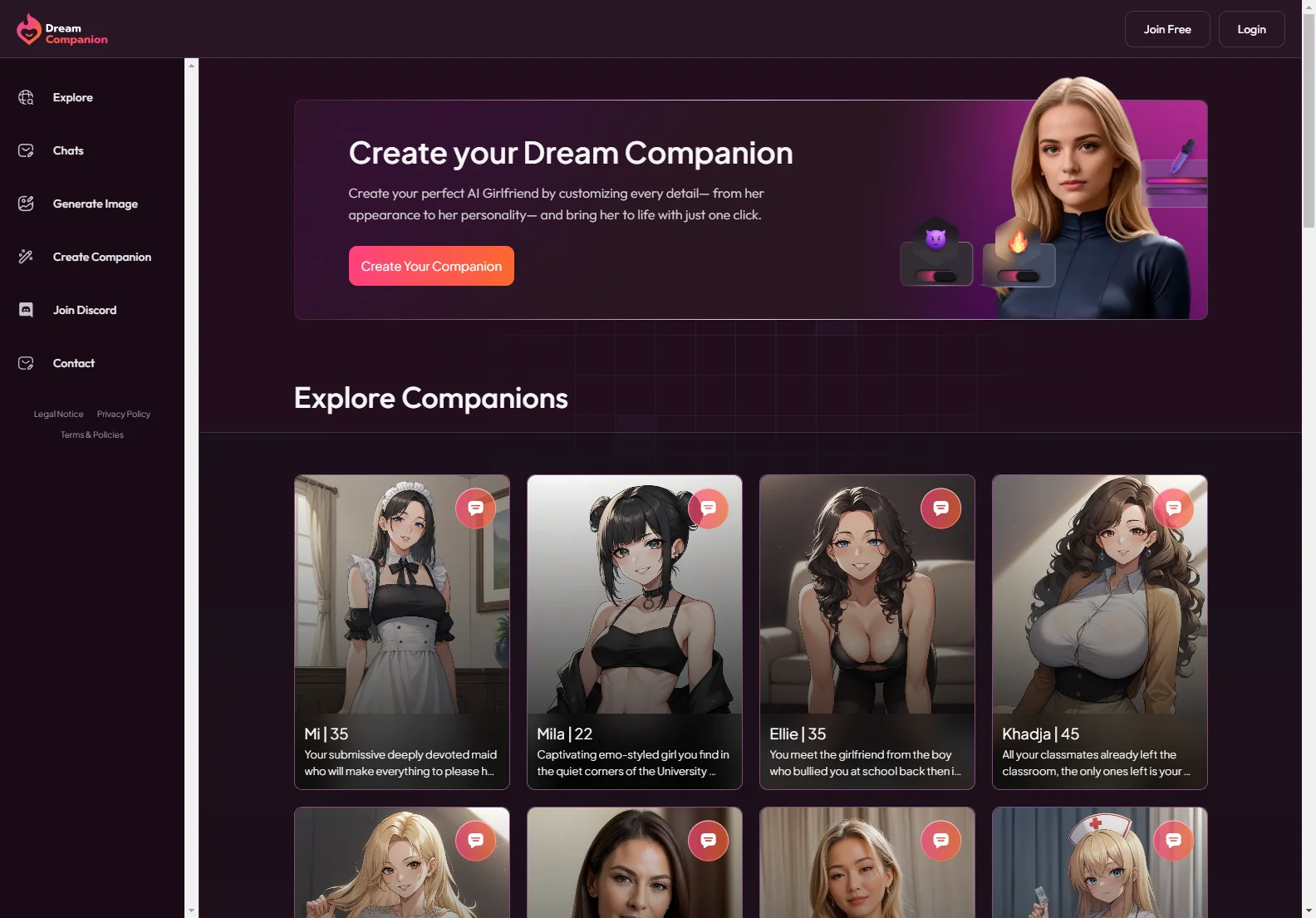 Dream Companion: Your Personalized NSFW AI Roleplay Experience