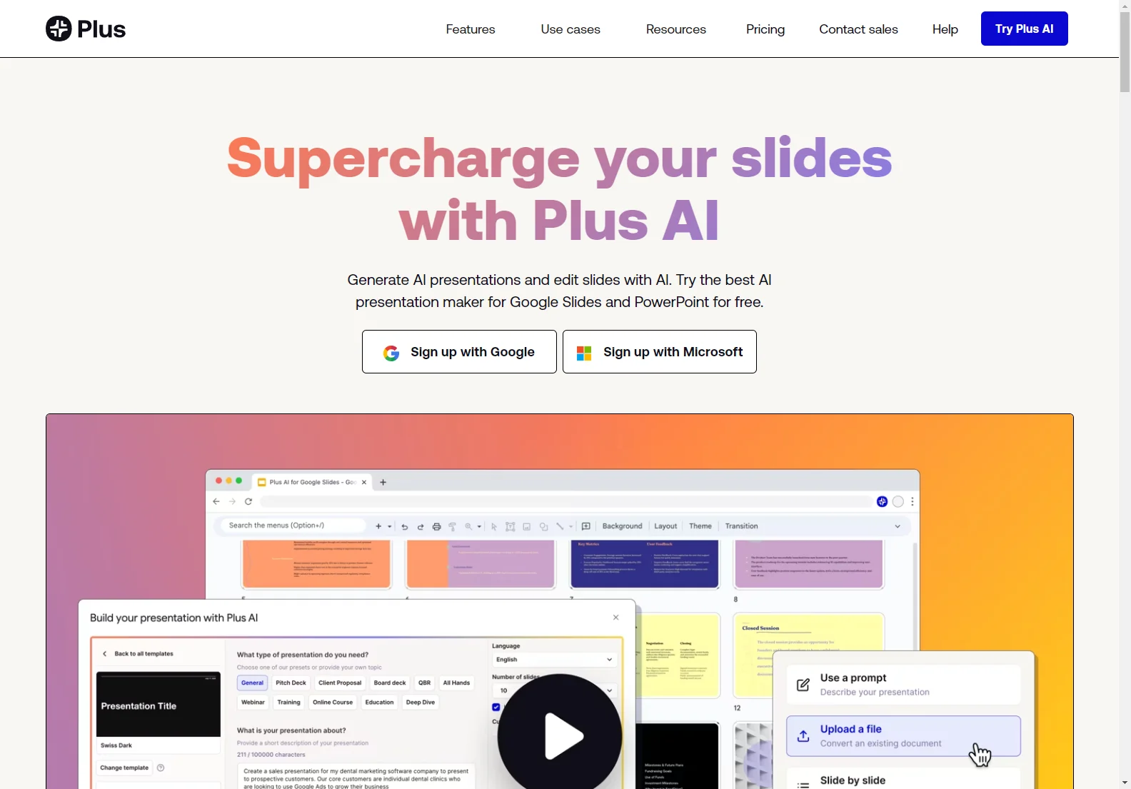 Plus AI: The Best AI Presentation Maker for Google Slides & PowerPoint