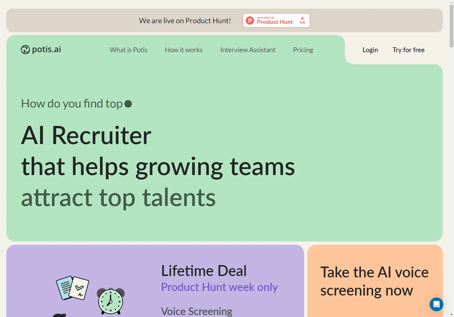 Potis.AI: AI-Powered Recruiter for Streamlined Remote Team Hiring