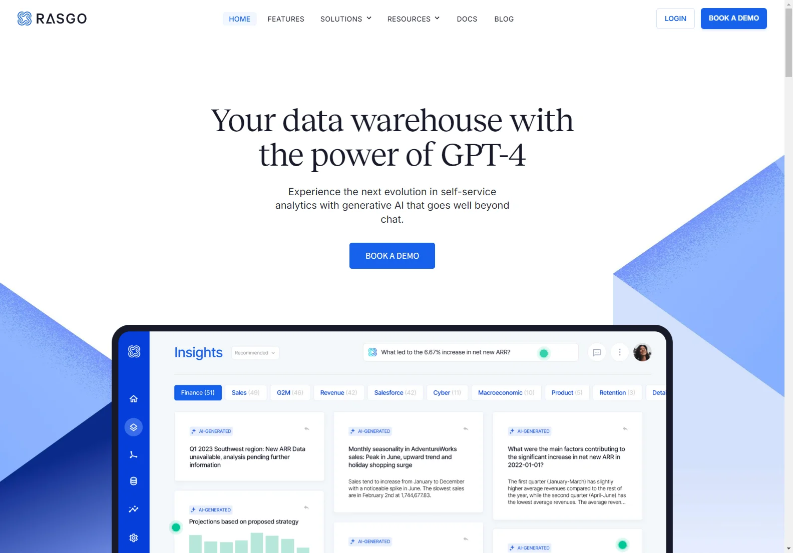 Rasgo: Generative AI for Enterprise Data Warehouses