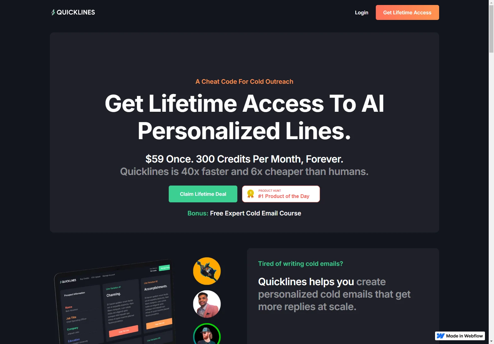 Quicklines: AI-Powered Cold Email for Increased Response Rates