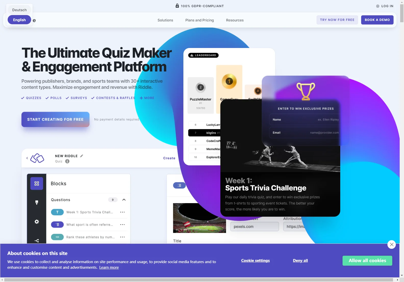 Riddle: AI-Powered Quiz Maker & Engagement Platform for Increased Revenue