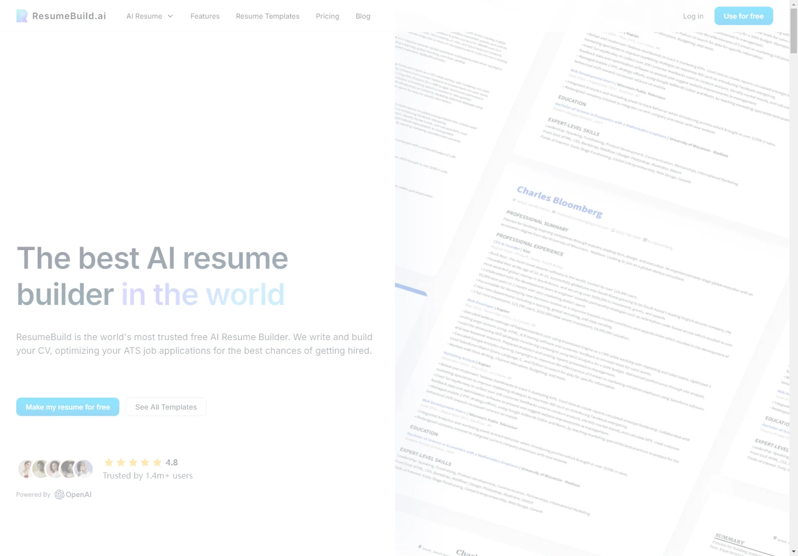 ResumeBuild.ai: The Best AI Resume Builder for Job Success