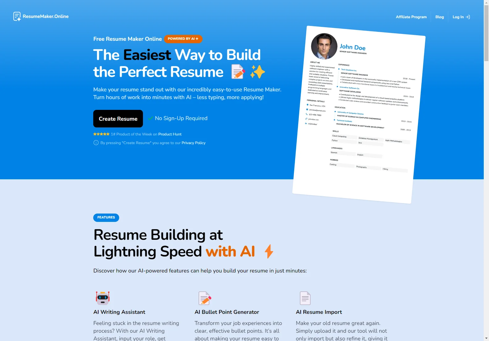 ResumeMaker.Online: Free AI-Powered Resume Builder for Job Seekers