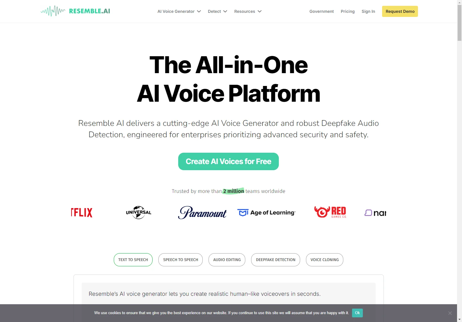 Resemble AI: Cutting-Edge AI Voice Generator & Deepfake Audio Detection