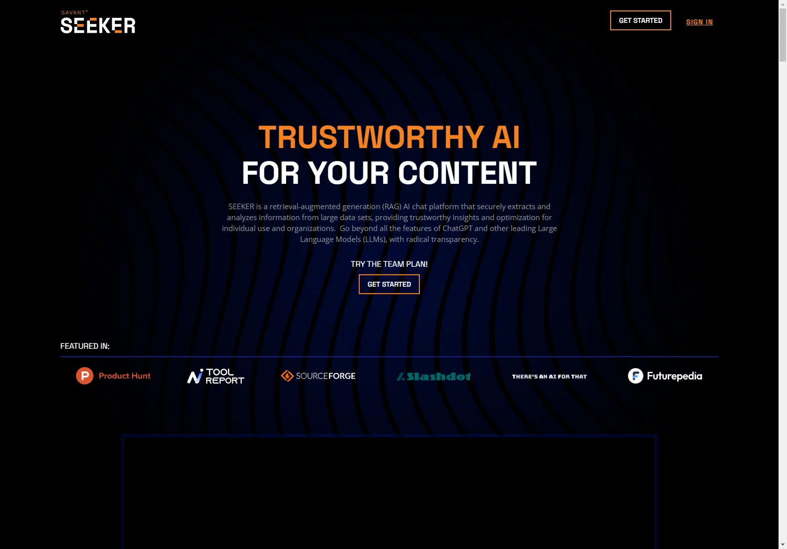 Seeker: Secure & Trustworthy AI for Data Analysis and Content Generation