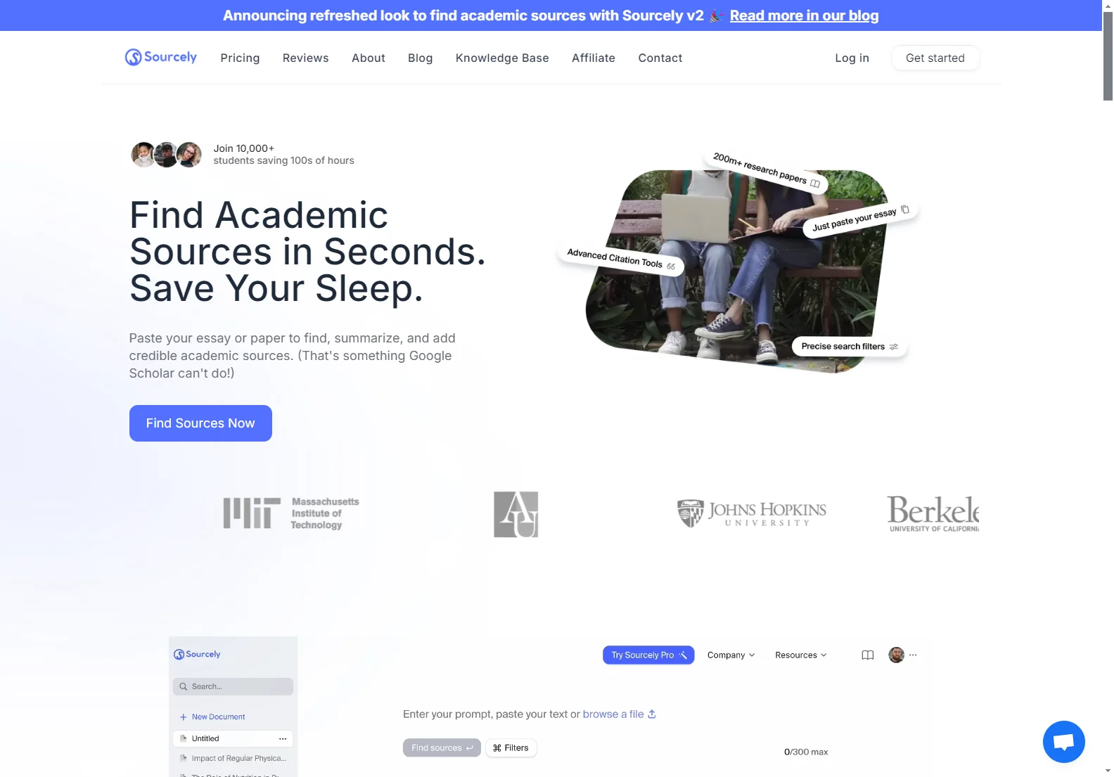 Sourcely v2: AI-Powered Academic Research Assistant