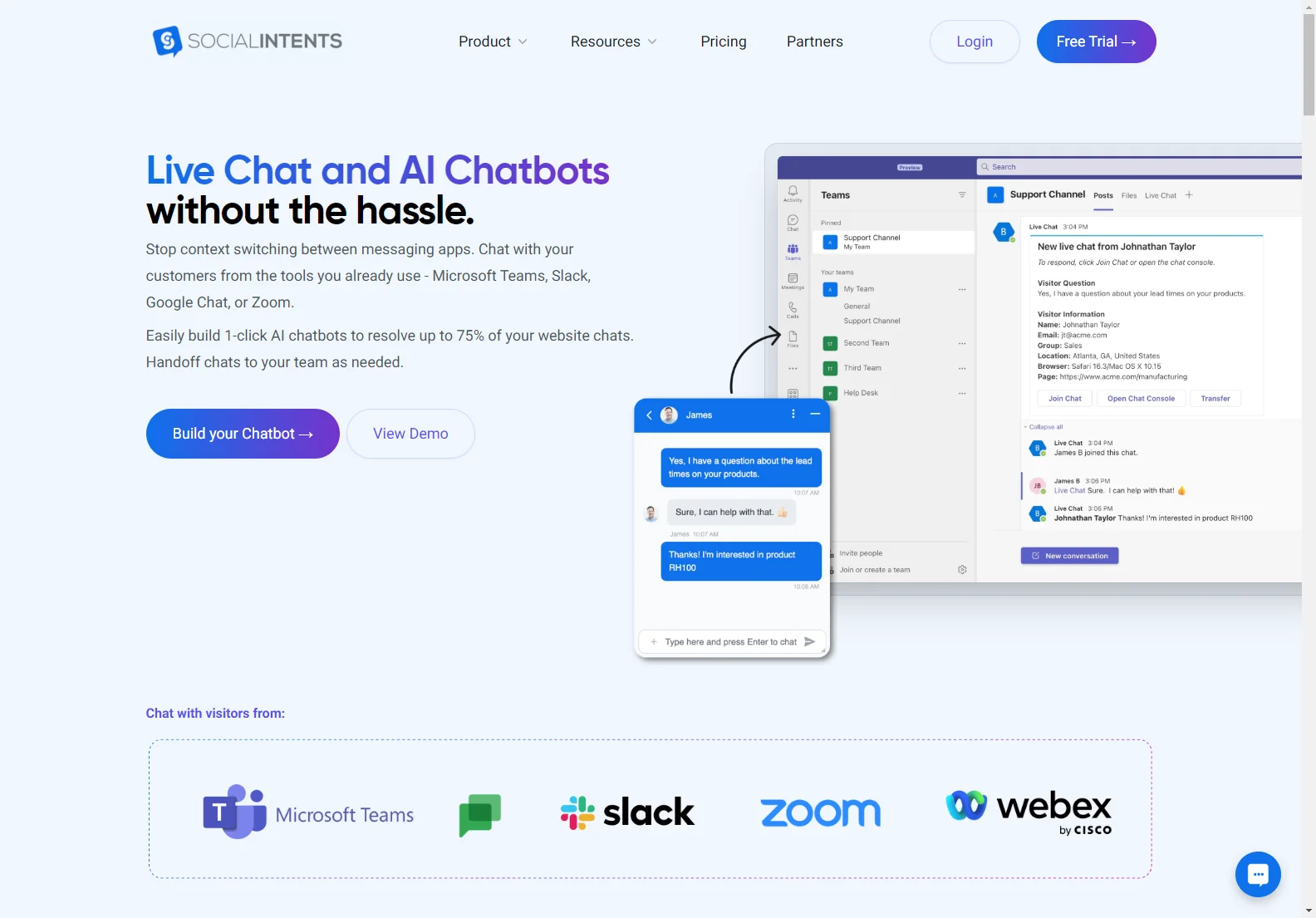 Social Intents: AI-Powered Live Chat for Enhanced Customer Service and Sales