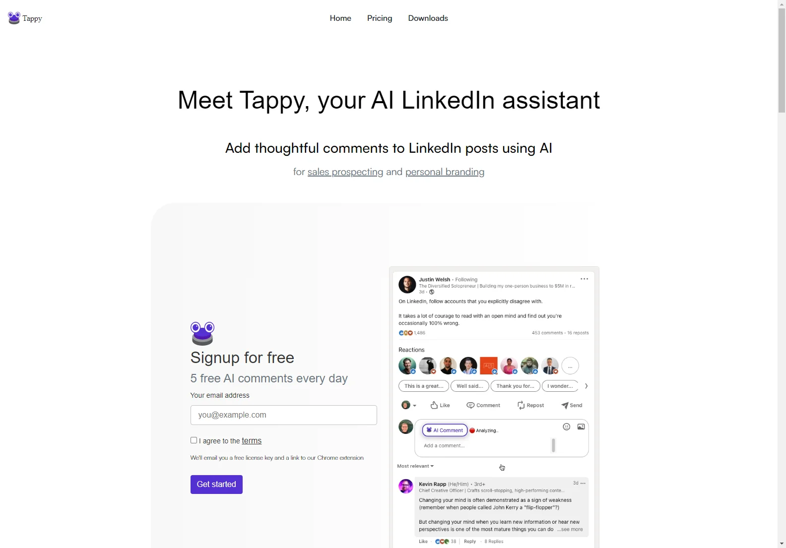 Tappy: AI-Powered LinkedIn Assistant for Sales & Personal Branding