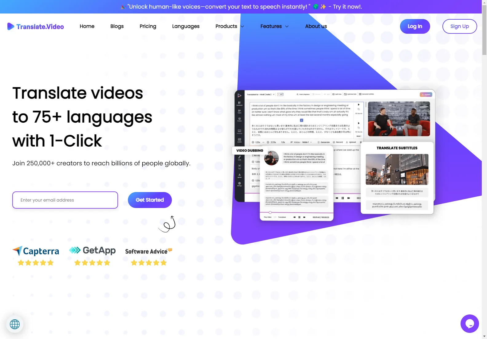 Translate.Video: One-Click Video Dubbing and Translation to 75+ Languages