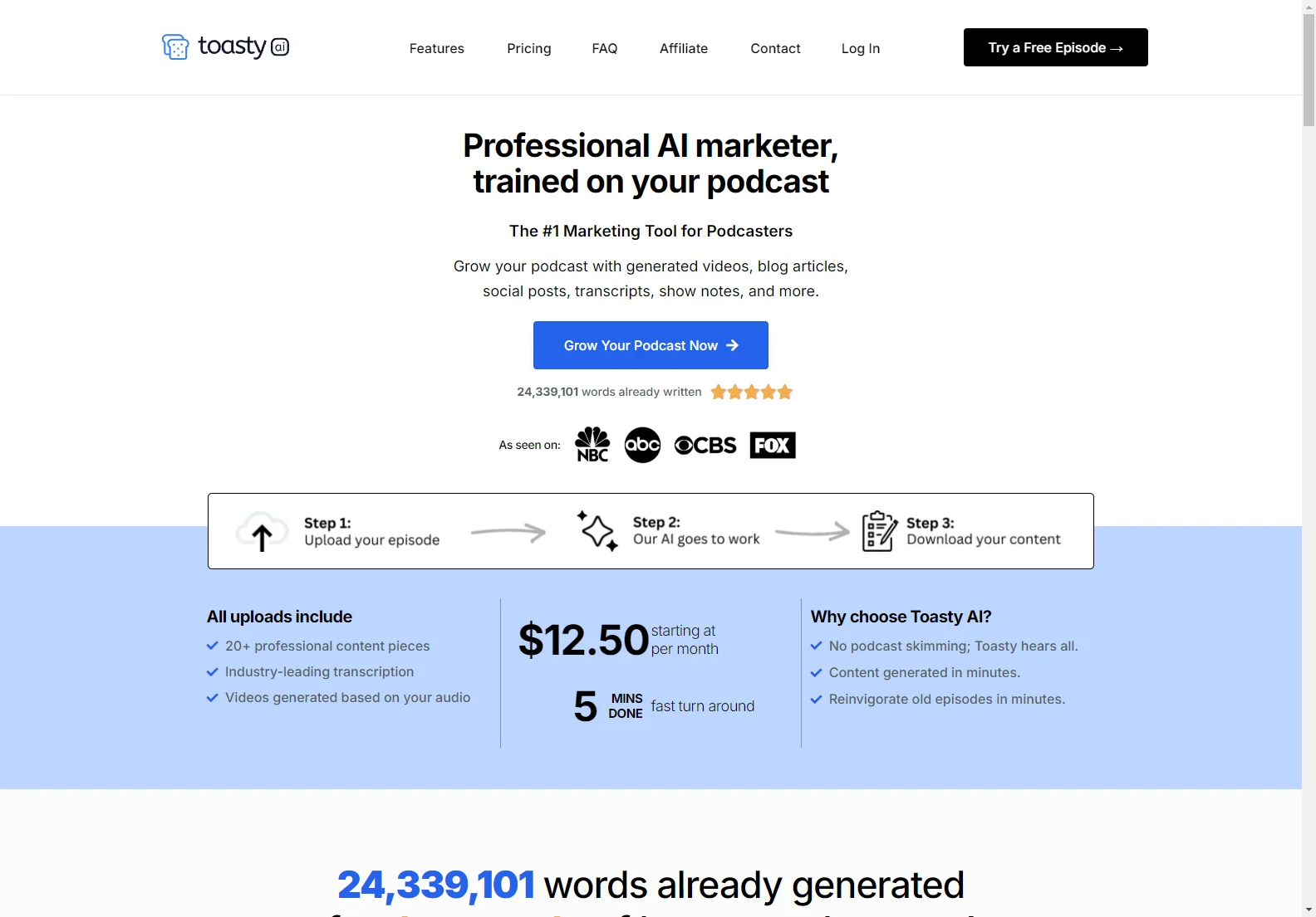 ToastyAI: AI-Powered Podcast Marketing for Growth