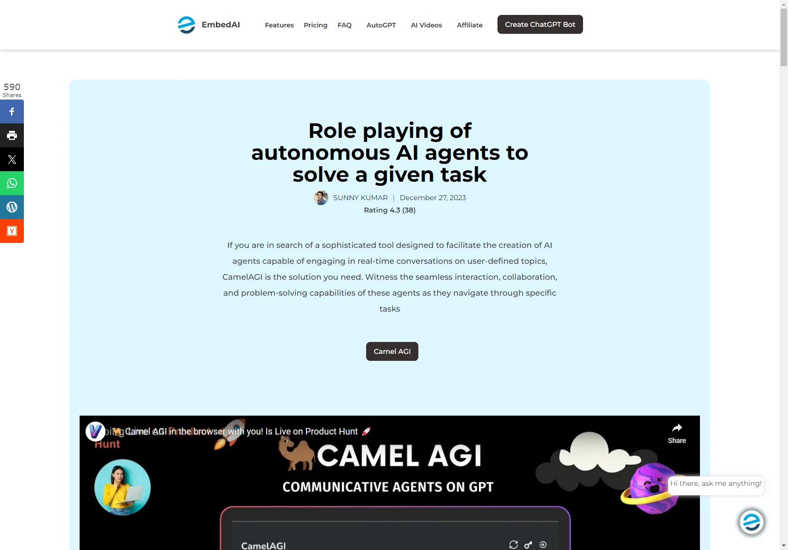 Camel AGI: Collaborative AI Agents for Efficient Task Automation