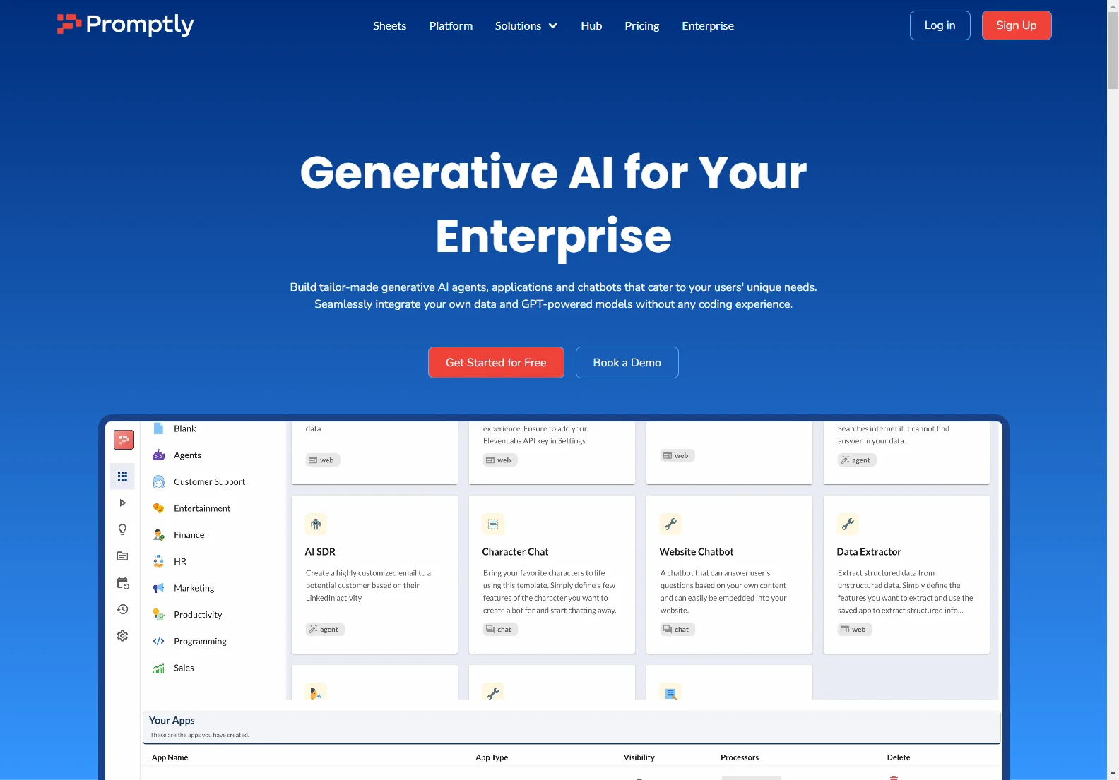 Promptly: No-Code Generative AI Platform for Enterprise-Grade AI Apps