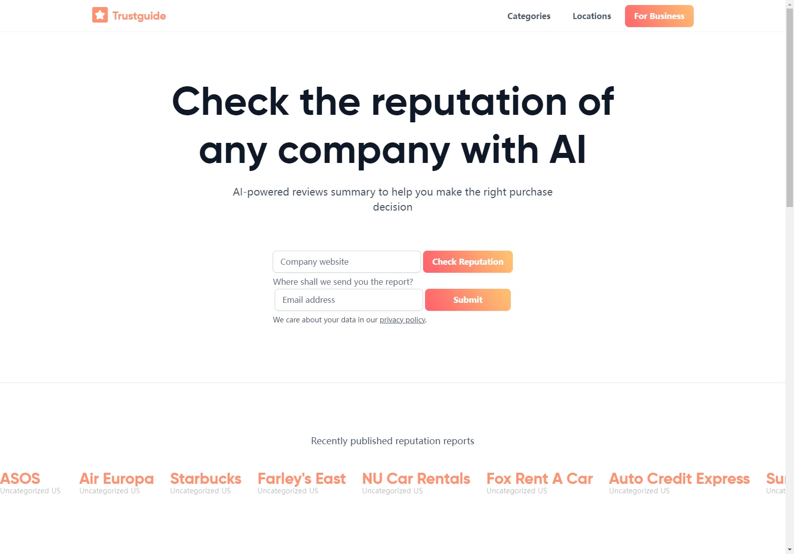 Trustguide: AI-Powered Reputation Reports & Unbiased Review Summaries