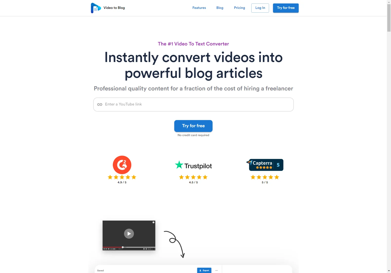 Video To Blog: AI-Powered Video to Blog Post Converter