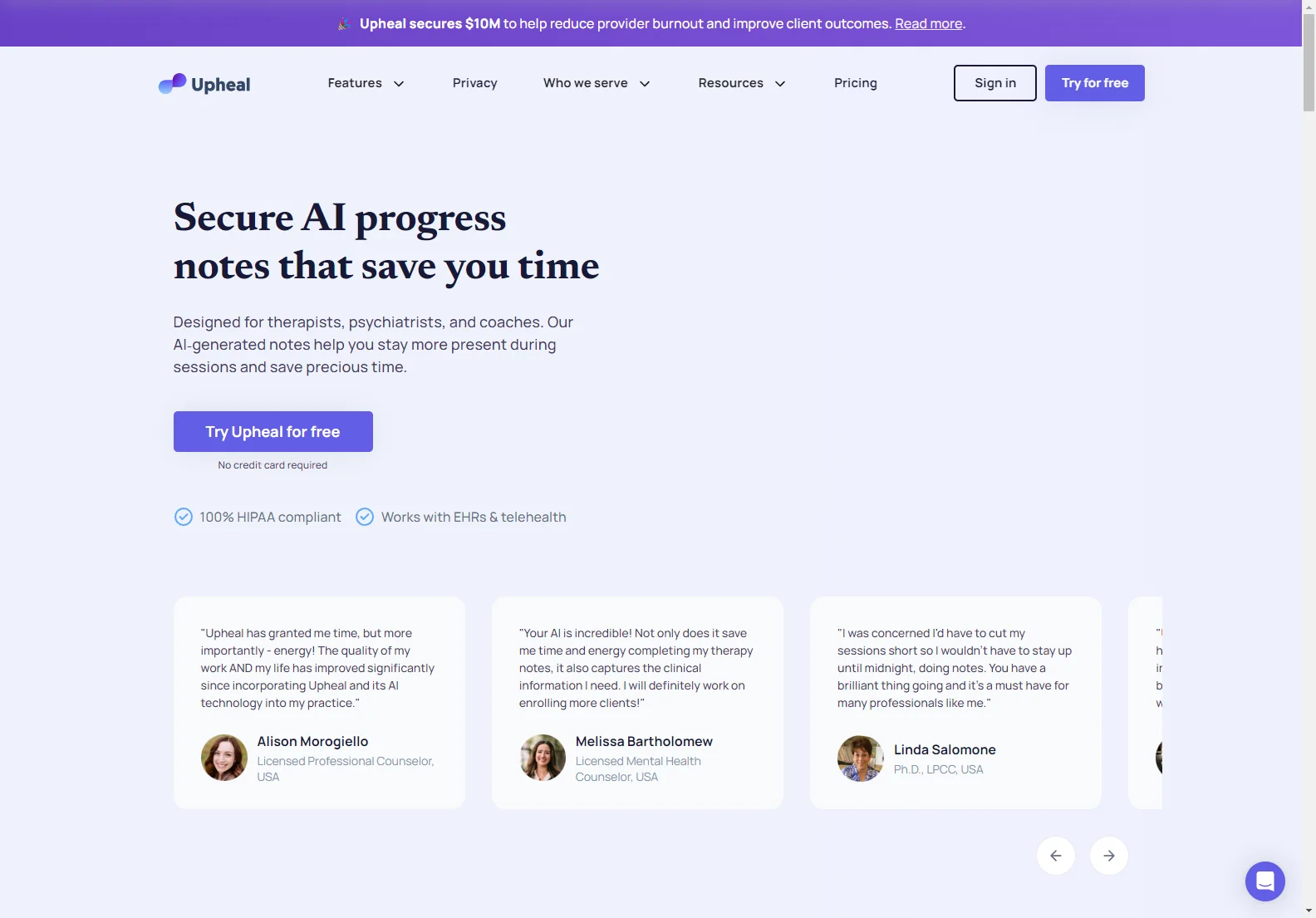 Upheal: AI Progress Notes for Mental Health Professionals