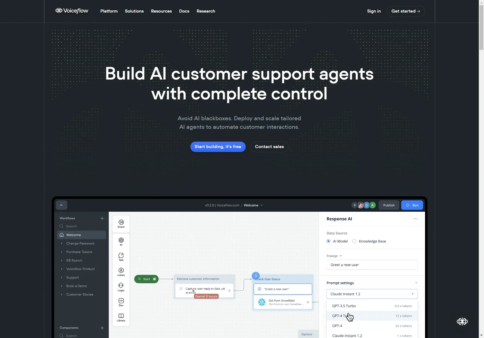 Voiceflow: Build Custom AI Agents for Superior Customer Support