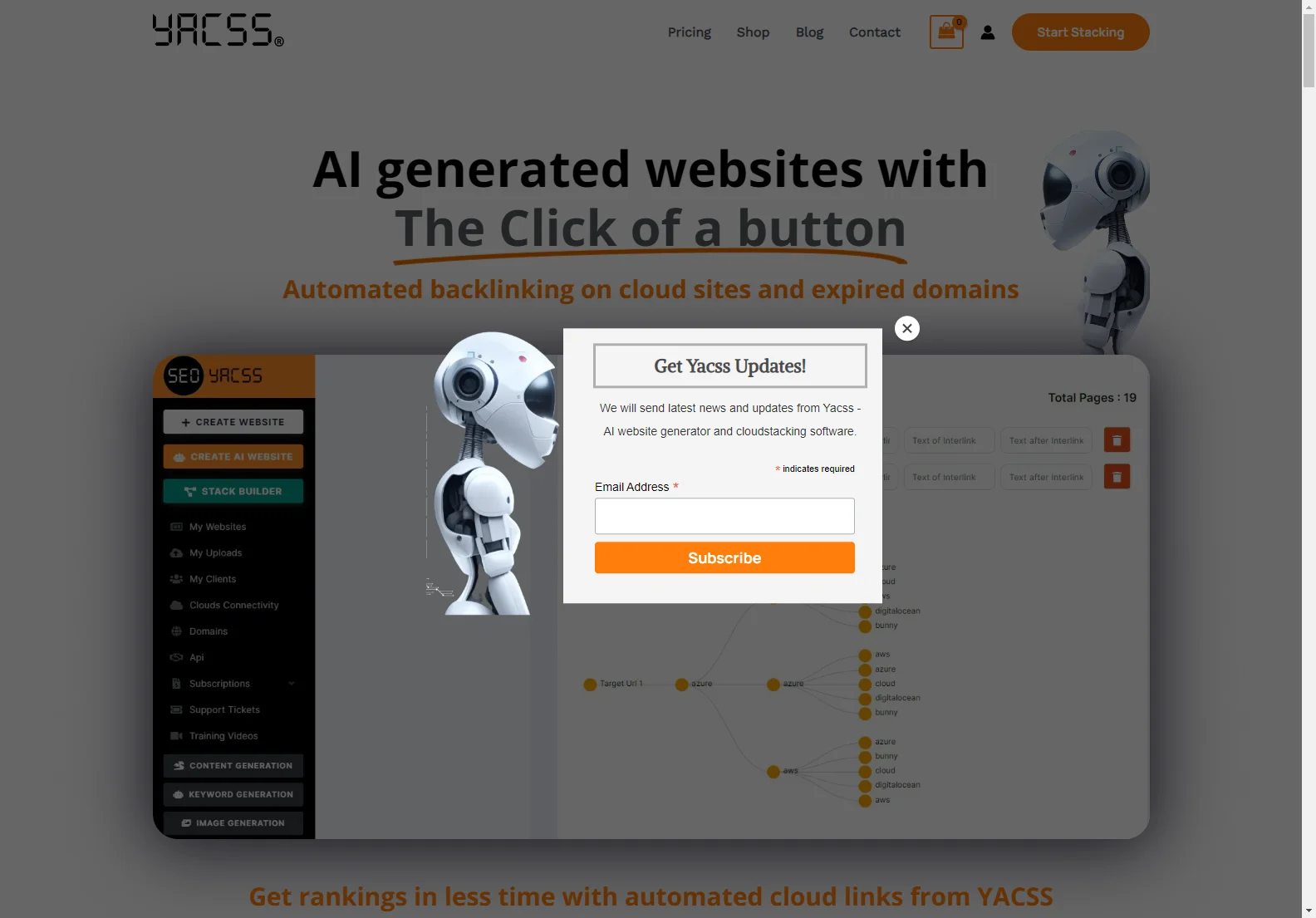 YACSS: AI Website Generator & Automated Cloud Stacking for Enhanced SEO