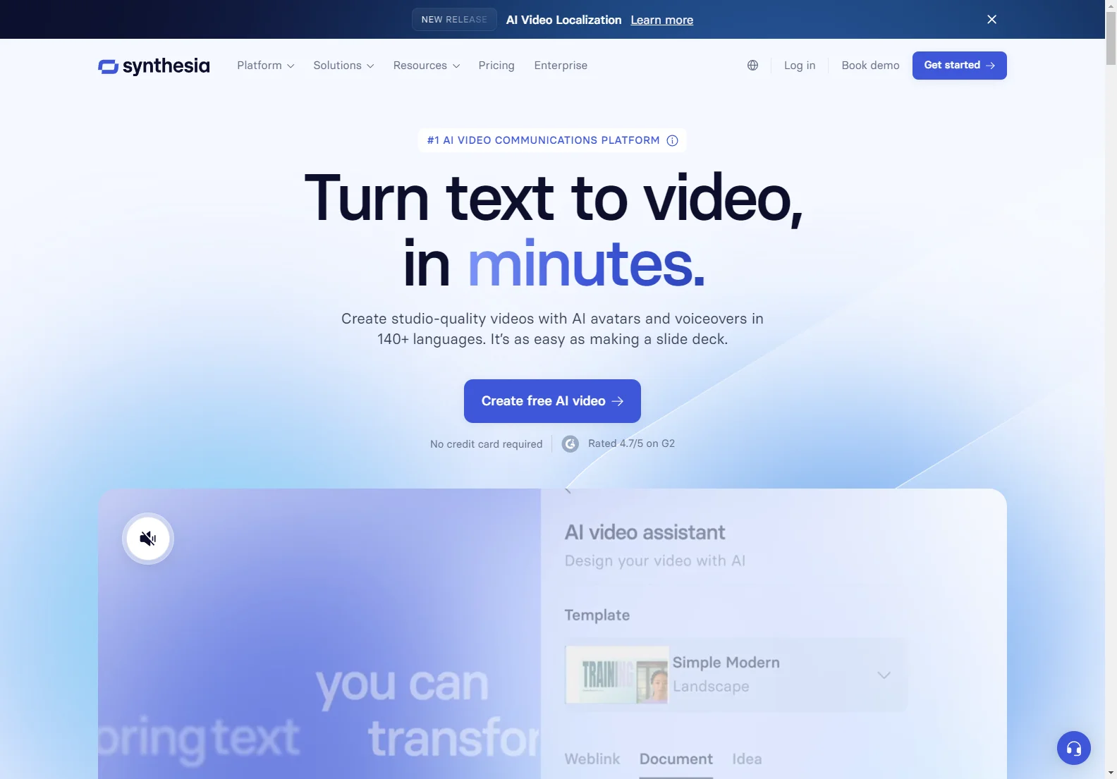 Synthesia: AI Video Generator for Professional Videos in 140+ Languages
