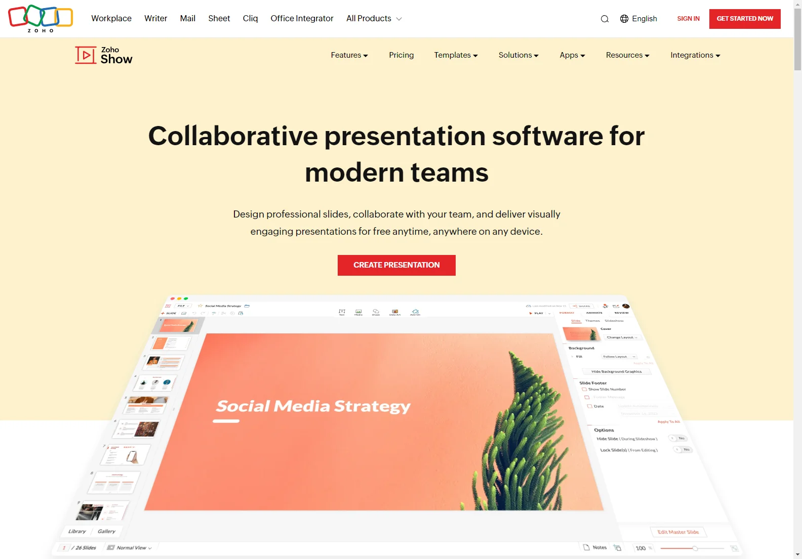 Zoho Show: Free Online Presentation Software for Collaborative Teams