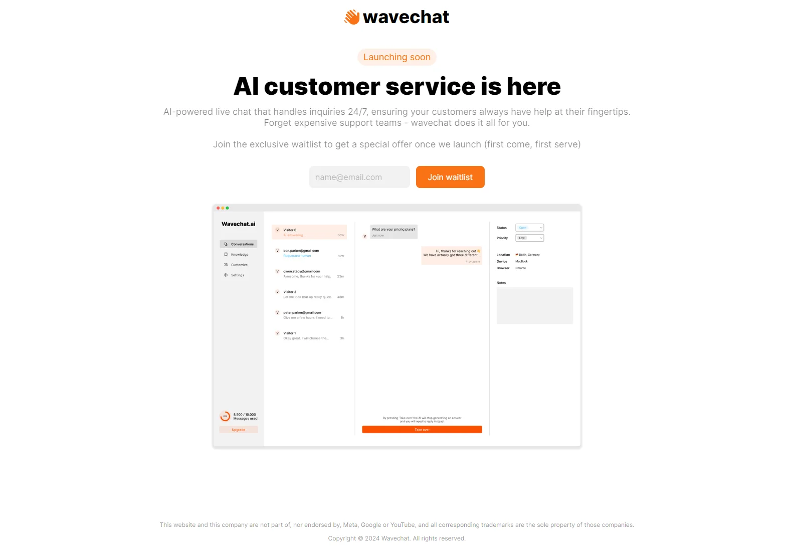 Wavechat: AI-Powered Live Chat for 24/7 Customer Support