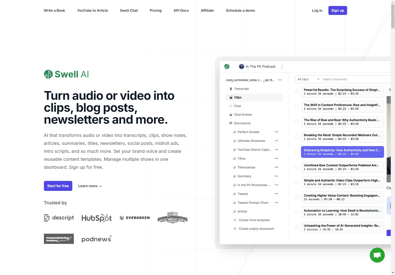 Swell AI: Repurpose Audio & Video Content for Maximum Marketing Impact