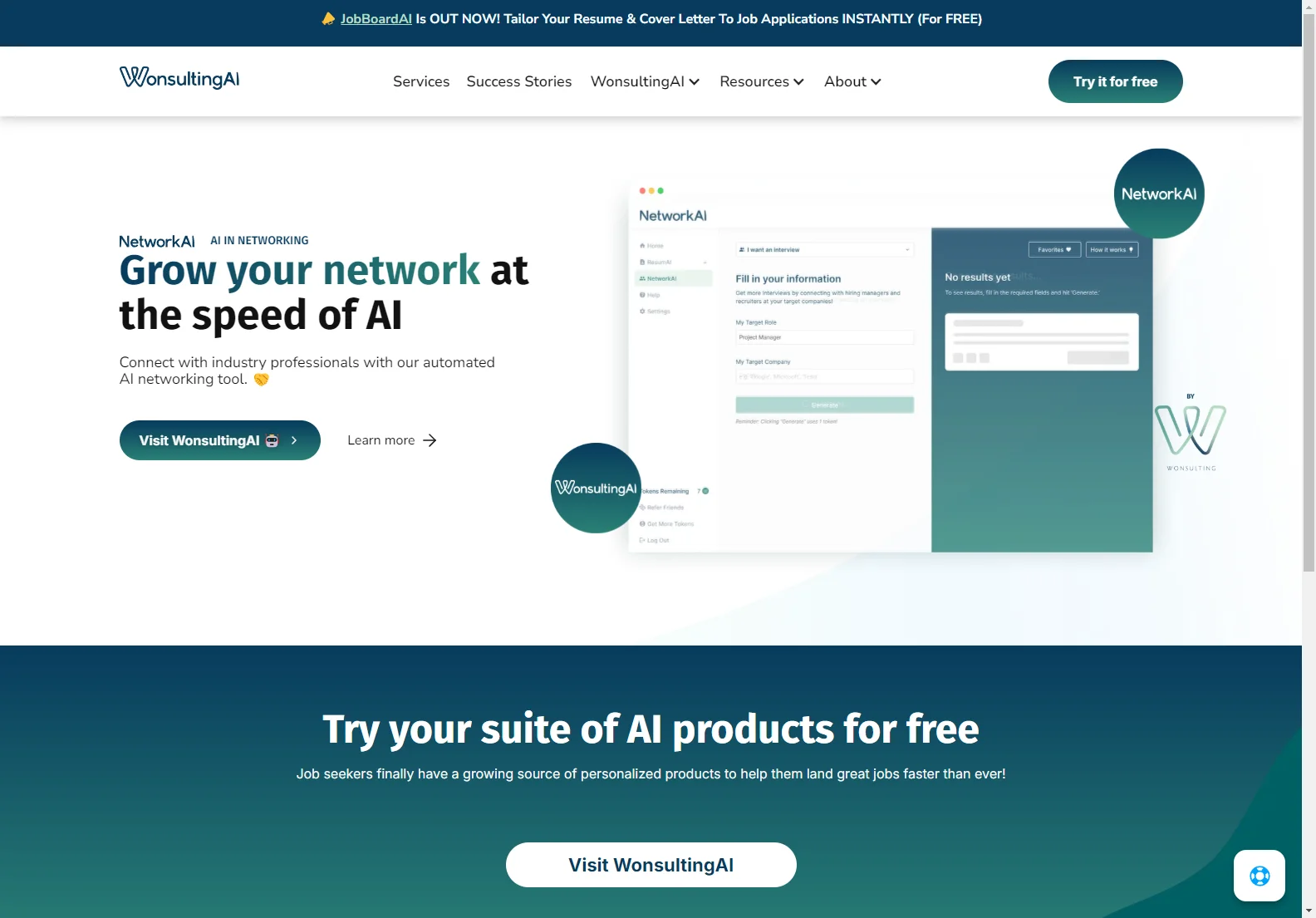 NetworkAI by Wonsulting: AI-Powered Networking for Career Success